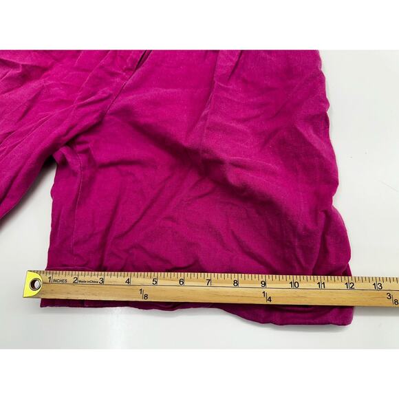 Rafaella Womens Shorts Size 6 Pink High Waisted Linen Blend - Picture 9 of 10